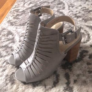 Chinese Laundry Gray Slingback Block Heals Size 6.5
